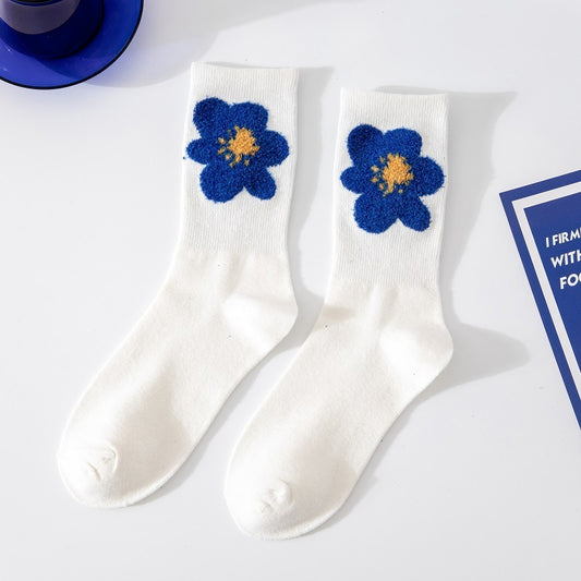 Tube Socks Navy Blue Korean Version Of All-match Japanese Sports