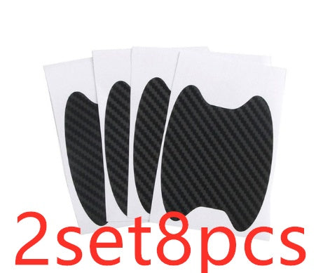 4 unids/set de puerta pegatinas de fibra de carbono resistente a los arañazos de coche con pegatinas