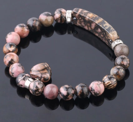 Red stone bracelet love pendant