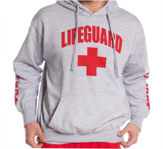 Side Print Lifeguard Man Hoodie Sweatshirt Red Life Guard