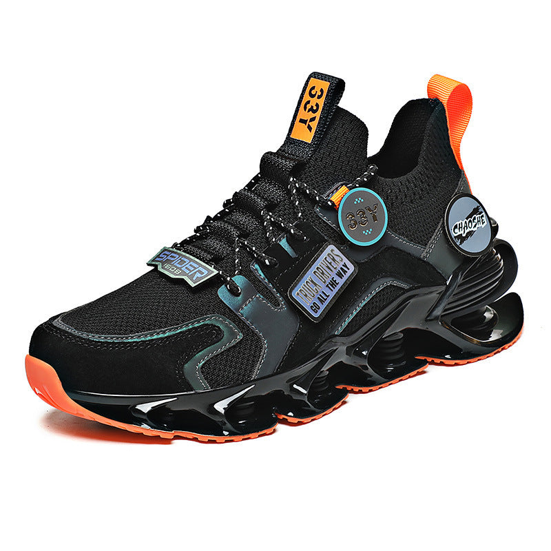 Zapatos deportivos de absorción de choque de hoja hueca de verano transpirables de tejido volador Casual zapatos