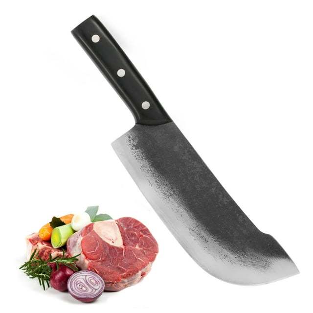 Meat Cleaver Knife-Japanese Butcher Knife Meat Cutting-Professional Chef Knife High Carbon Stainless Steel With Ergonomic Handle- Ultra Sharp Kitchen Chef Knives For Home Outdoor BBQ