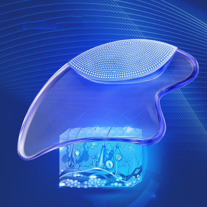 Crystal Scraping Board, Transparent Luminous Cleansing Facial Massage With Beads