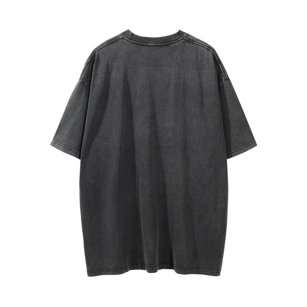 Fun Masked Man Like Printed Round Neck Short Sleeve T-shirt