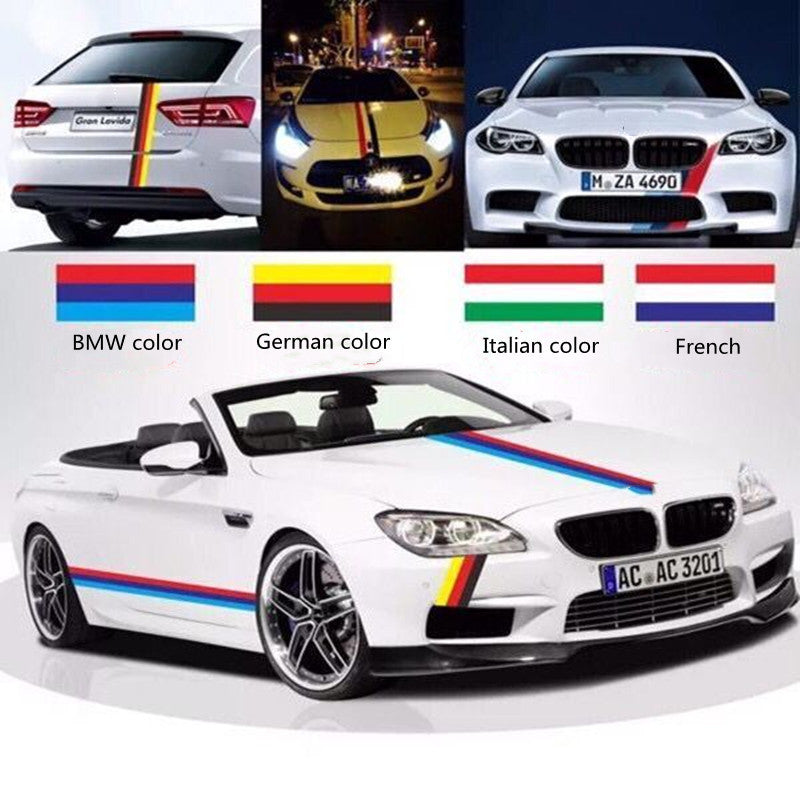 9CM 25m A Roll Of Three Colors Hood Decal Stickers Hood Sticker Automobile Sticker Decoration