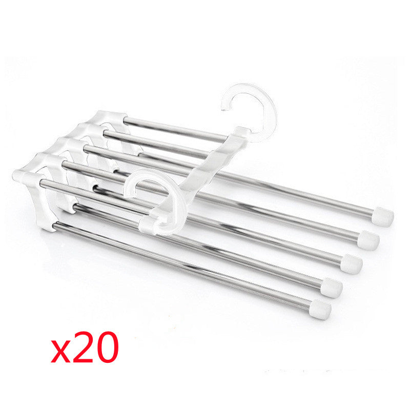 5 En 1 percha de armario multifuncional perchas de ropa pantalones de acero inoxidable mágico perchas de ropa para Perchero de ropa