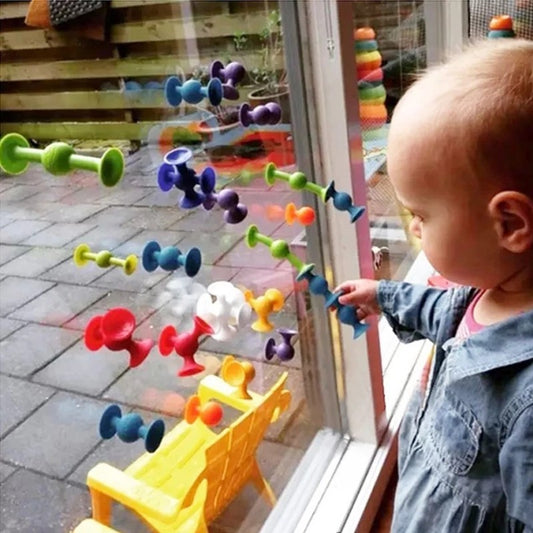 DIY Silicone Early Education Puzzle Children Education Manual Suction Cup Silicone Toy Building Block Model