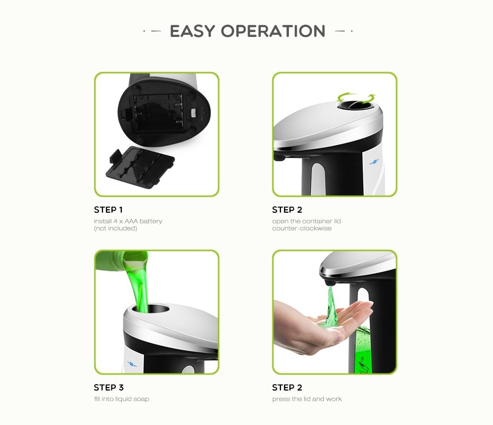 Dispensador automático de jabón líquido de 400Ml, Sensor inteligente, ABS, desinfectante electrochapado, Dispensador para cocina, baño