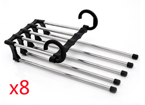 5 En 1 percha de armario multifuncional perchas de ropa pantalones de acero inoxidable mágico perchas de ropa para Perchero de ropa