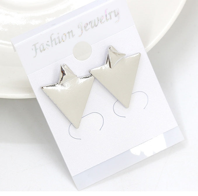 European and American foreign trade jewelry wholesale Street shot fashion size asymmetric earrings Geometric triangle earrings earrings