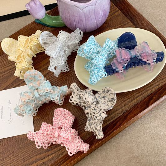 Acetate Lace Bow Barrettes Sweet Temperament Girl