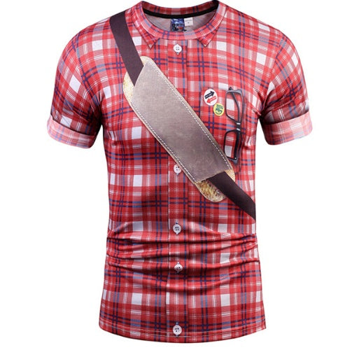 Fake Vest men short sleeve hip hop Fashion Man Slim Fit t-shirt Halloween cosplay