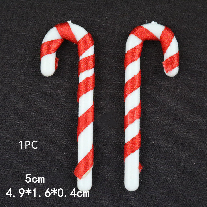 Christmas Walking Stick For The Elderly White Body With Ribbon