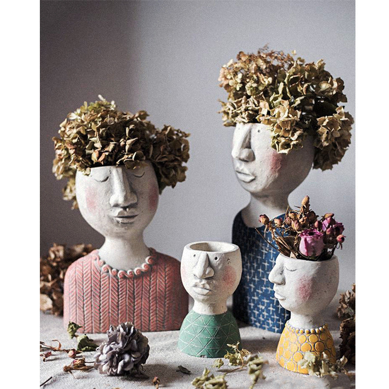 Maceta de la Estatua de la diosa de la flor de la cabeza Retro florero de La Venus