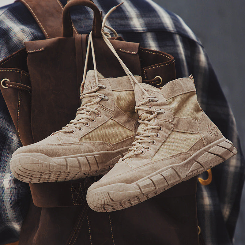 Men's Summer High Top Waterproof Tooling Casual Martin Boots