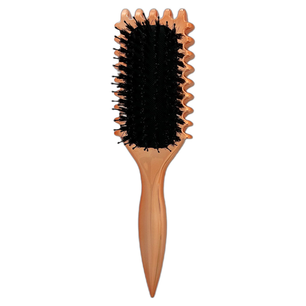 Gold Plated Curling  Brush, Curl Defining Brush, Curl Brush For Curly Hair, For Combing And Shaping Men's And Women's Curls To Reduce Pulling And Curl Separation