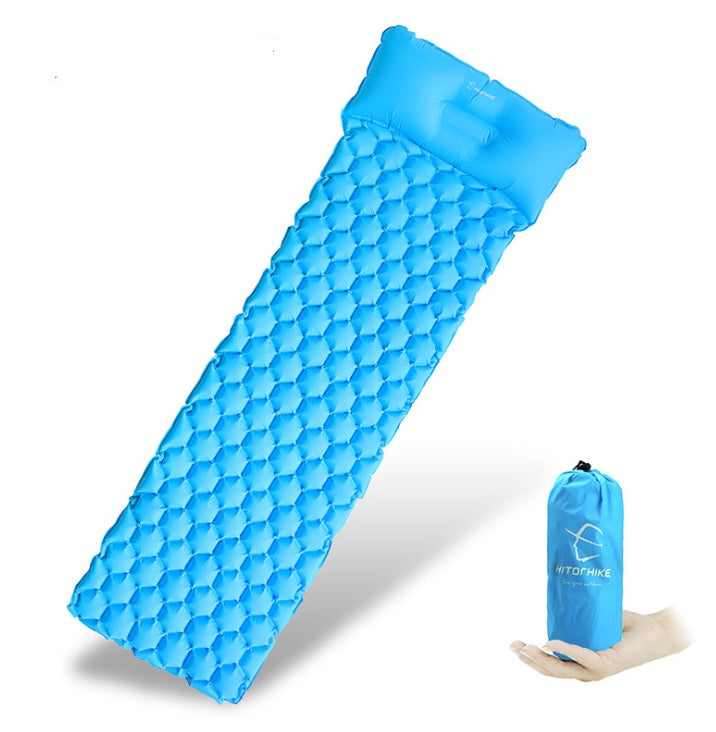 Colchoneta inflable de nido de abeja para acampar al aire libre