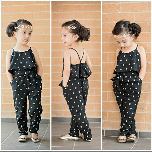 Moda verano niños niñas conjuntos de ropa de algodón sin mangas Polka Dot Correa niñas mono conjuntos de ropa trajes niños trajes