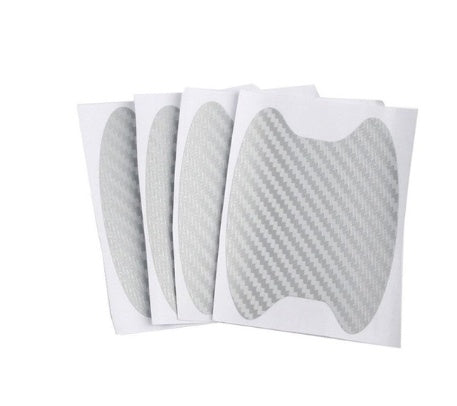 4 unids/set de puerta pegatinas de fibra de carbono resistente a los arañazos de coche con pegatinas