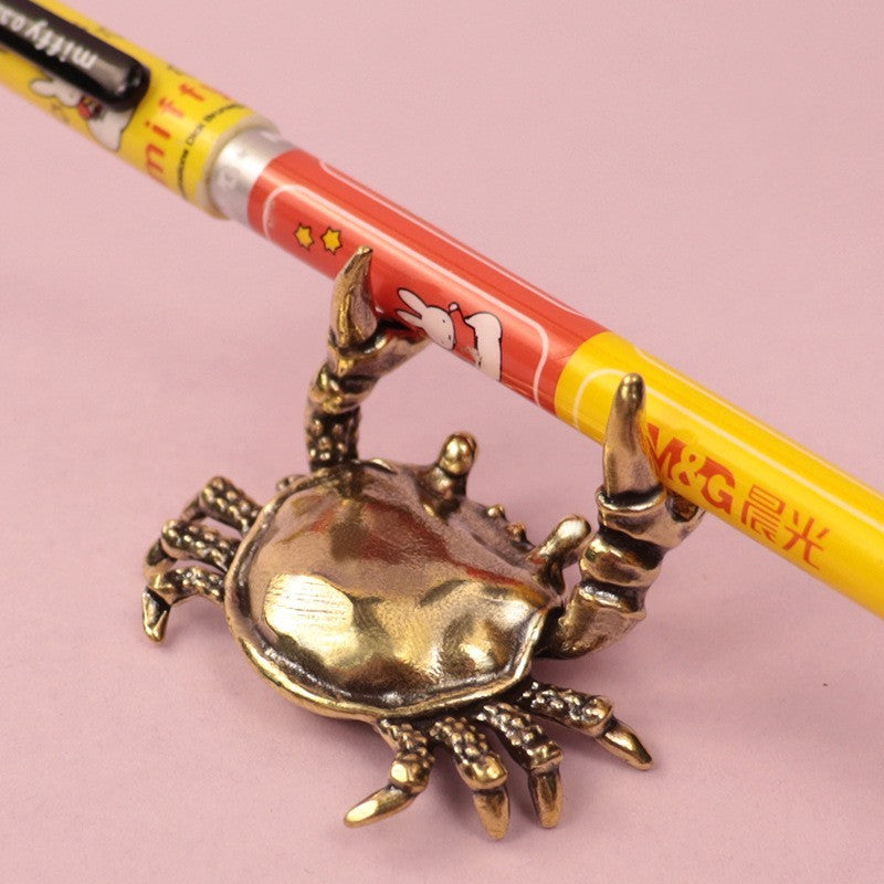 Little Crab Decoration Home Pen Holder Brass Decorations