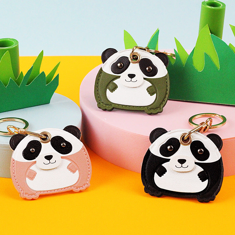 Cute Cartoon Panda PU Keychain