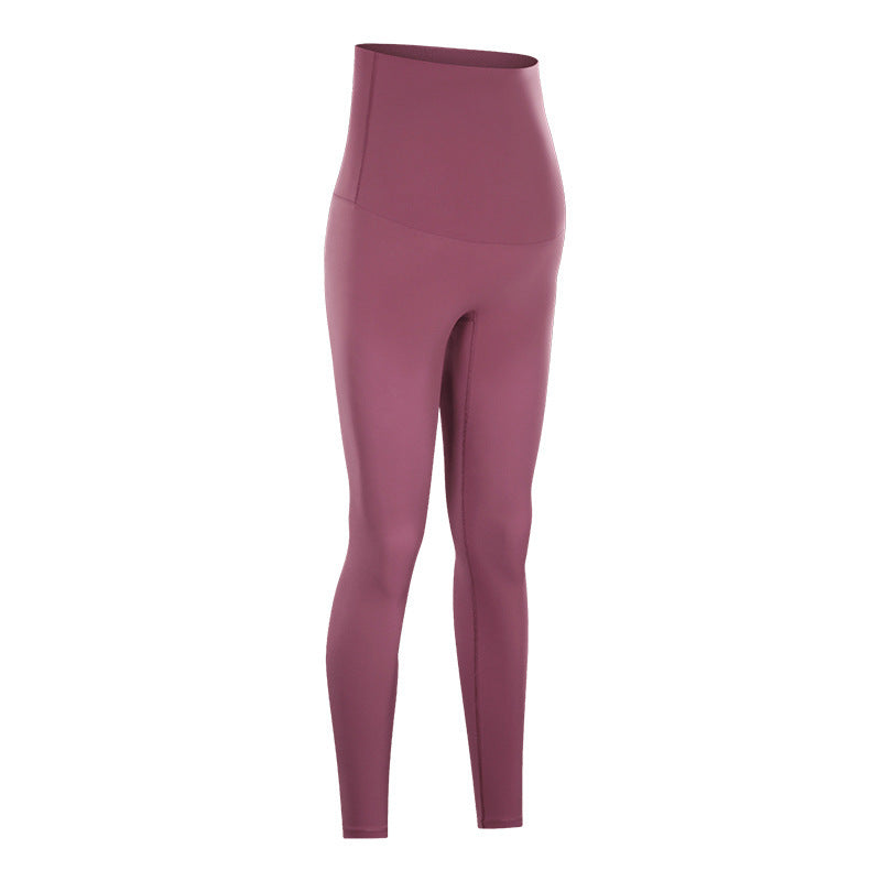 Brushed Abdomen Stretch High-waist Yoga Pants And Maternity Cropped Pants