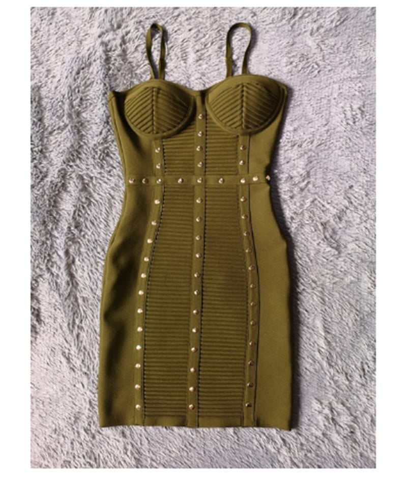 Fashion Handmade Beaded Sling Dress Bandage Short Skirt