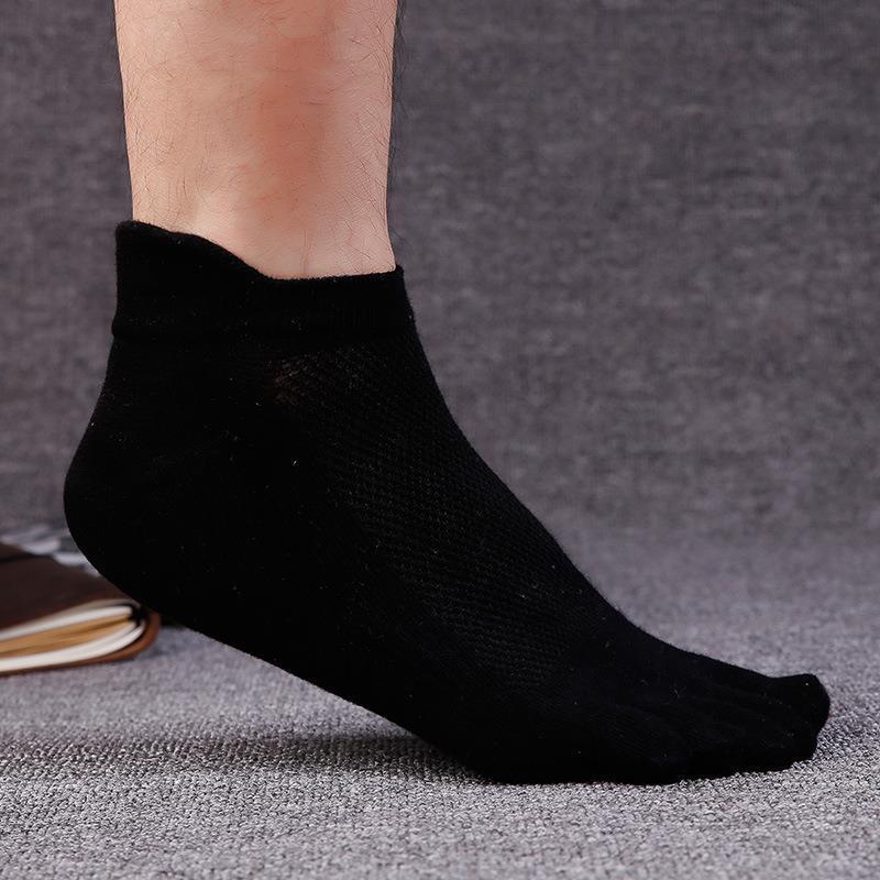 Men's Cotton Summer Short Tube Thin Socks Toe Socks Mesh Breathable
