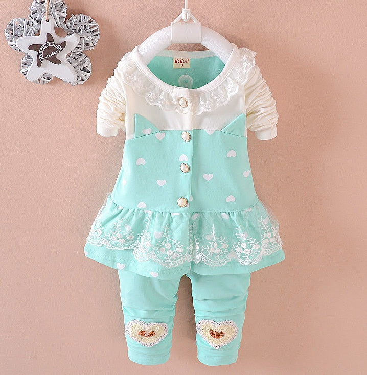 Conjunto de ropa BibiCola para niñas, chándales para niños, camisetas + Pantalones, 2 piezas, chándales para niñas, Ropa para Niñas, conjunto de ropa para bebés