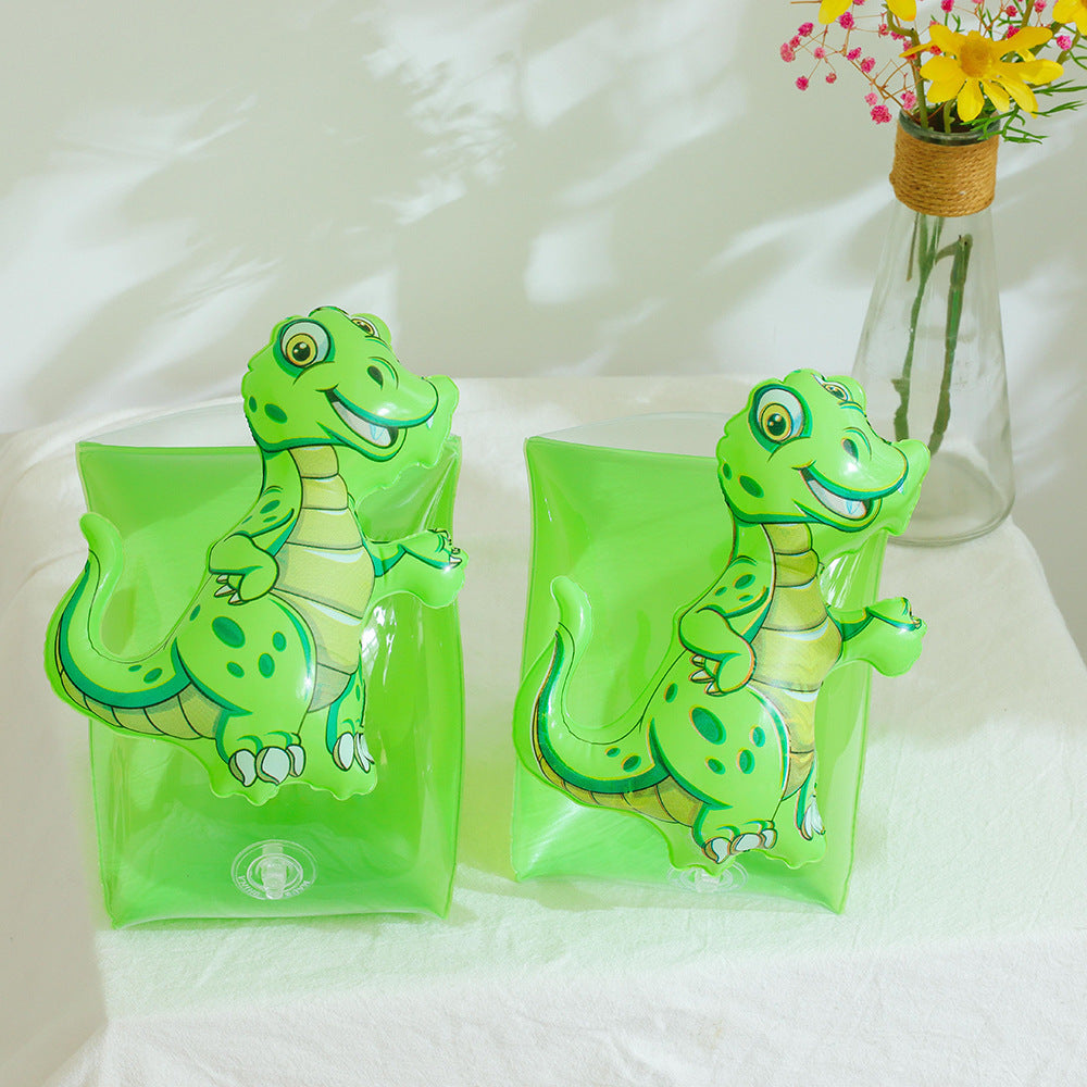 Inflatable Children Arm Floats Buoyancy Cartoon Long White Silk Sleeves