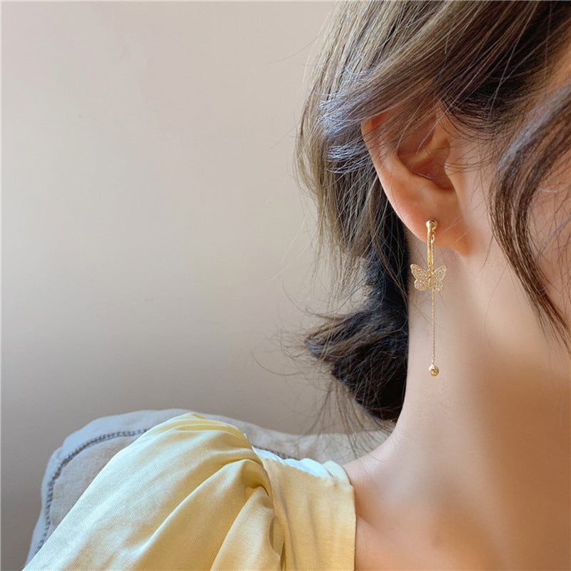Pendientes de mariposa Premium con borla