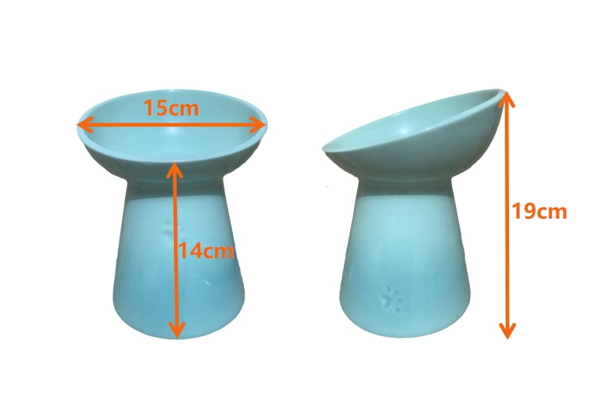 Color Oblique Mouth High Foot Pet Bowl Inclined Surface Anti-overturning Food Container