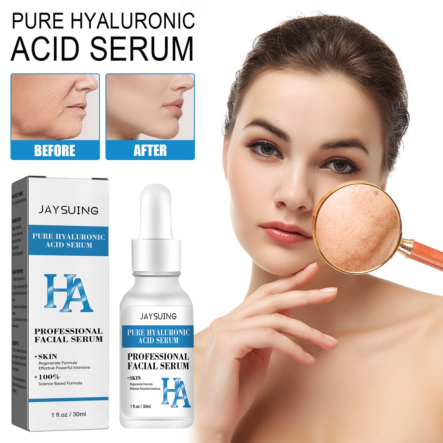 Pure Hyaluronic Acid Facial Pore Shrinking Care Solution