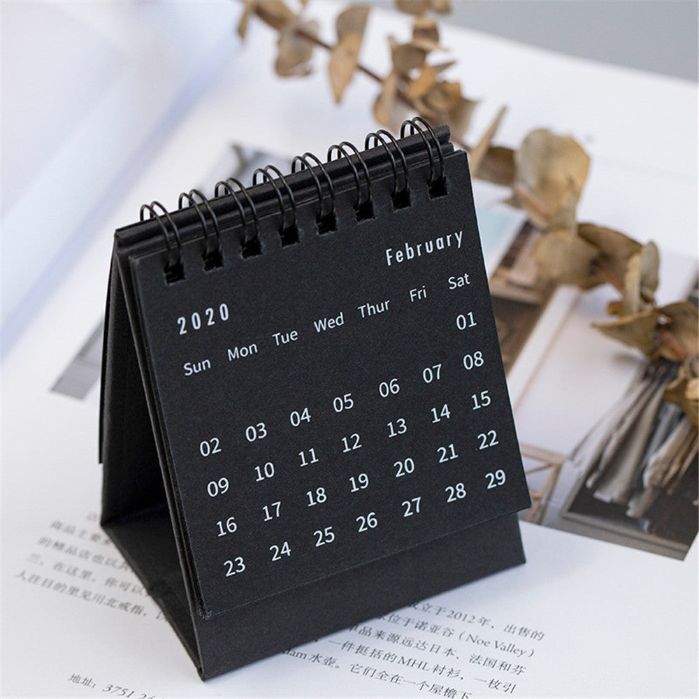 simple solid color small desk calendar