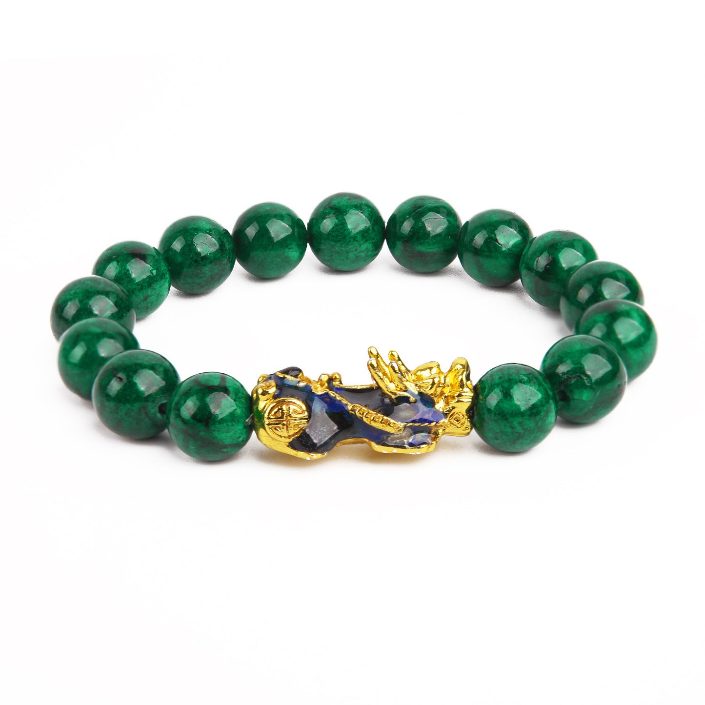 2021 temperatura sensible color que cambia la cadena de mano 12mm verde Calcedonia pulsera color cálido mascota mano ornamento