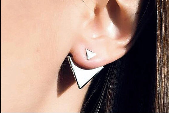 European and American foreign trade jewelry wholesale Street shot fashion size asymmetric earrings Geometric triangle earrings earrings