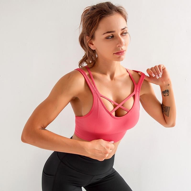 Seamless beauty girl back bra cross breathable dry