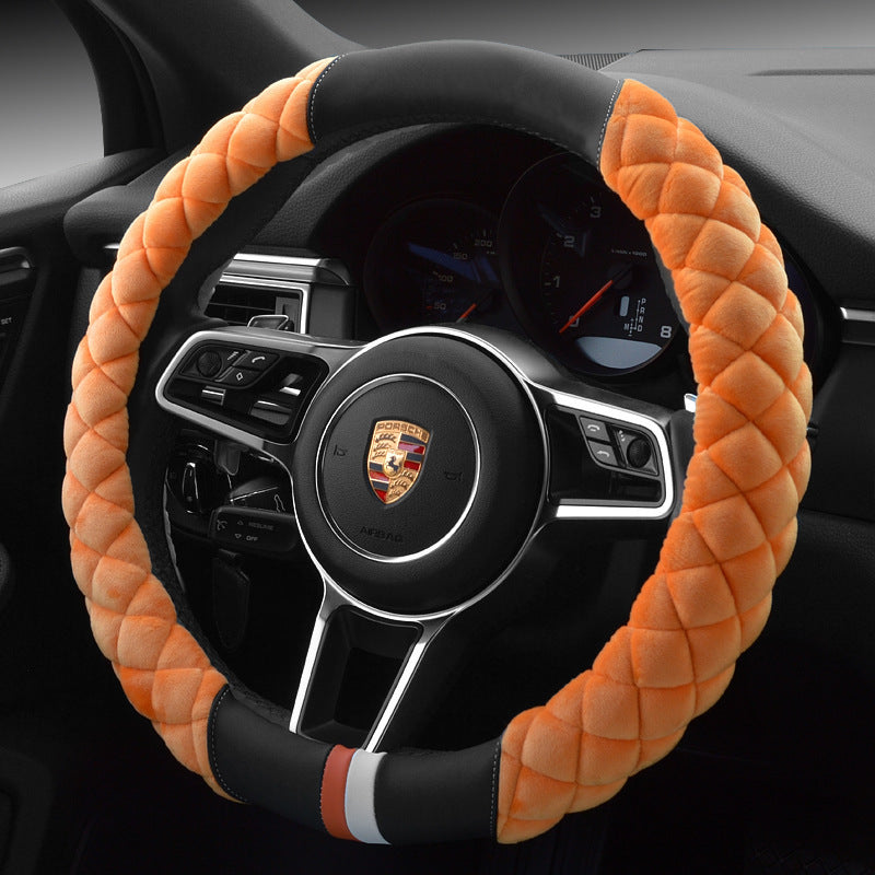 Cubierta del volante de felpa del coche