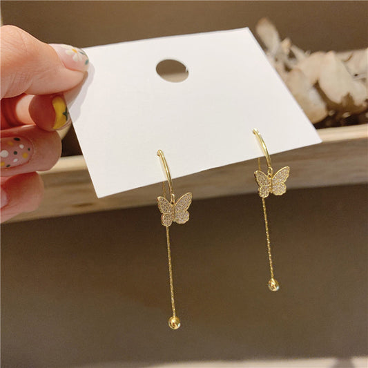Pendientes de mariposa Premium con borla