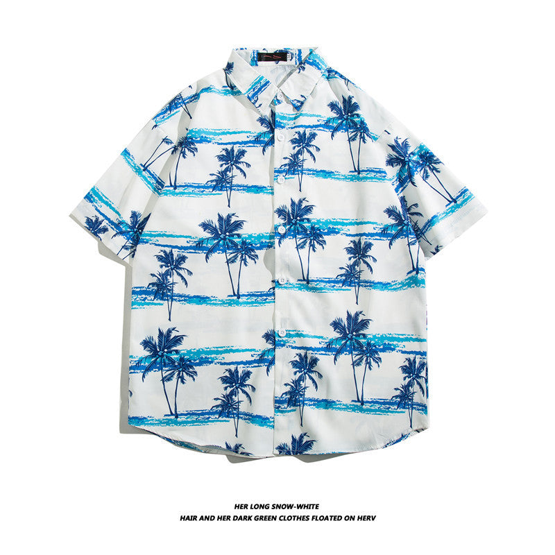 Fashionable Hawaiian Ice Silk Inch Shirt Man