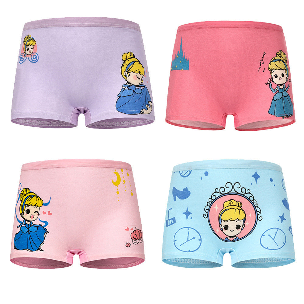 Cartoon Children's Underwear Cotton Girls' Princess Boxers
