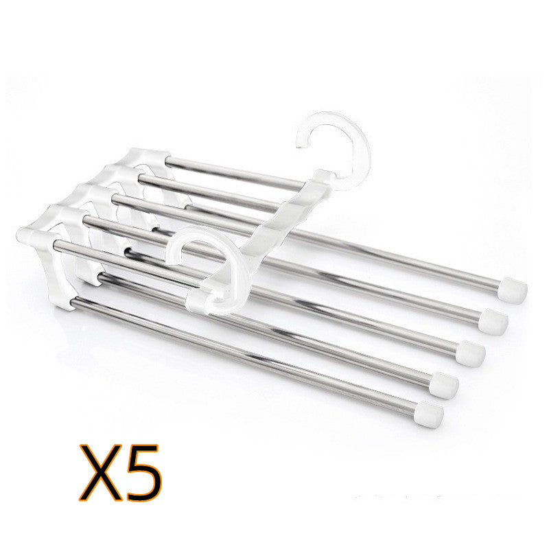 5 En 1 percha de armario multifuncional perchas de ropa pantalones de acero inoxidable mágico perchas de ropa para Perchero de ropa