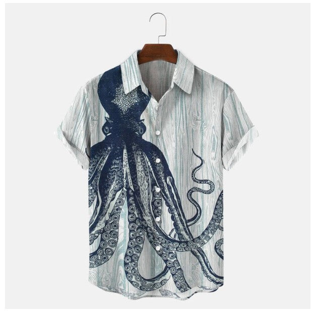 Printed Shirt Men's Short-sleeved Summer Seaside Vacation