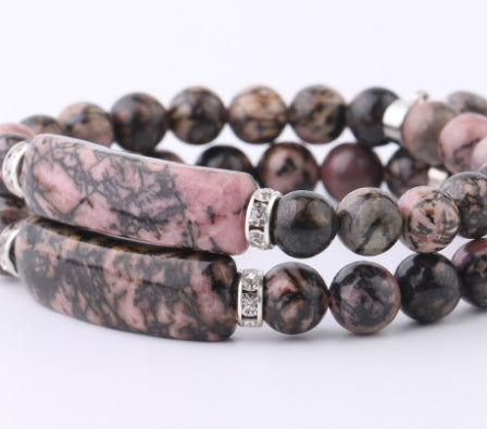 Red stone bracelet love pendant
