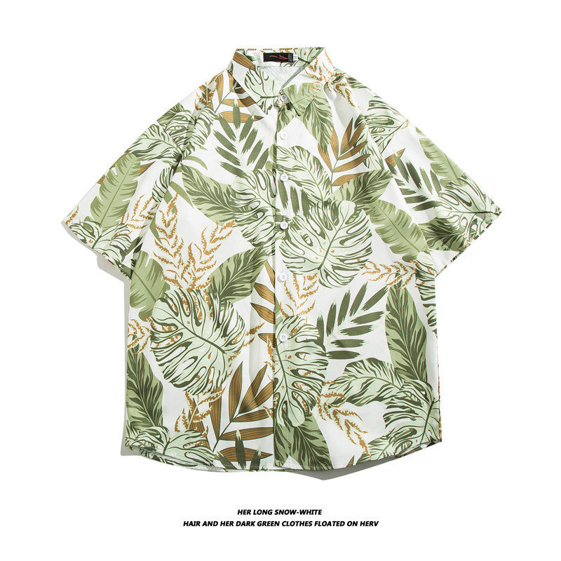 Fashionable Hawaiian Ice Silk Inch Shirt Man