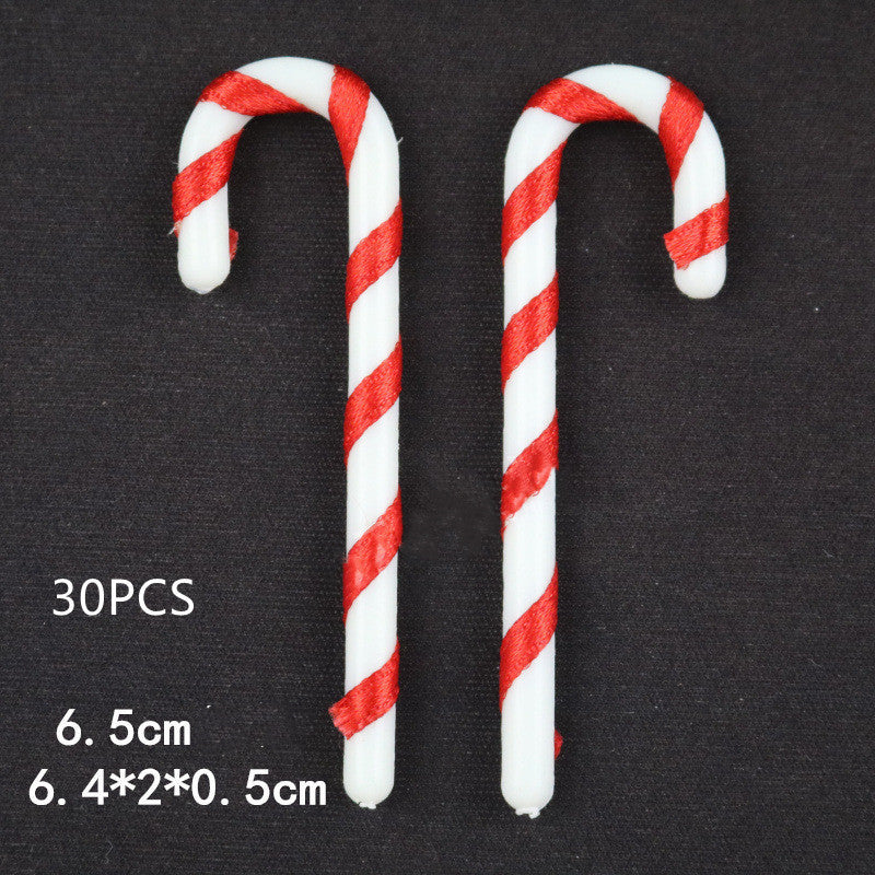 Christmas Walking Stick For The Elderly White Body With Ribbon