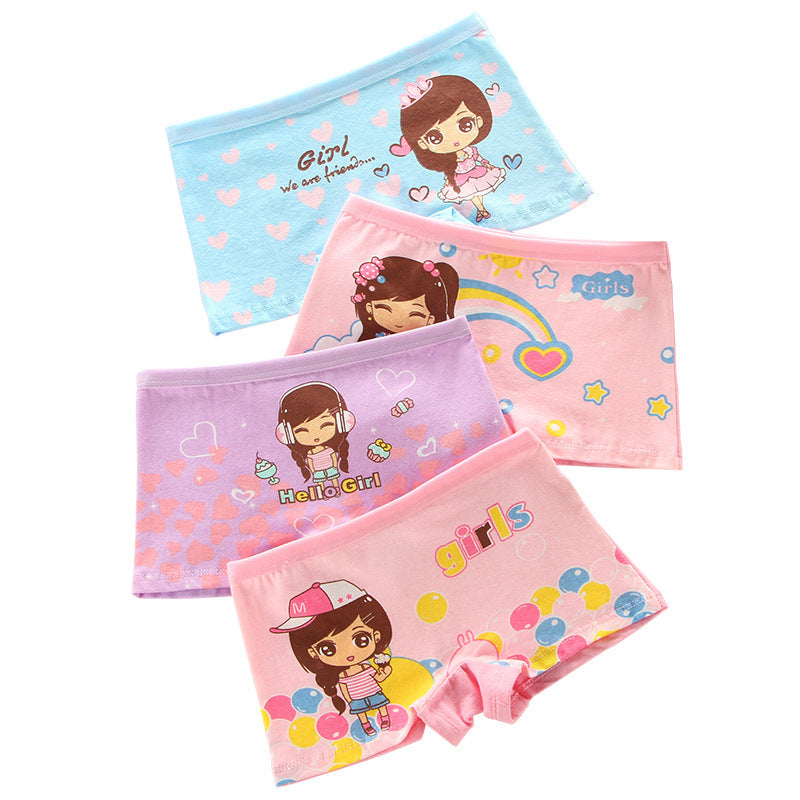 Cartoon Children's Underwear Cotton Girls' Princess Boxers