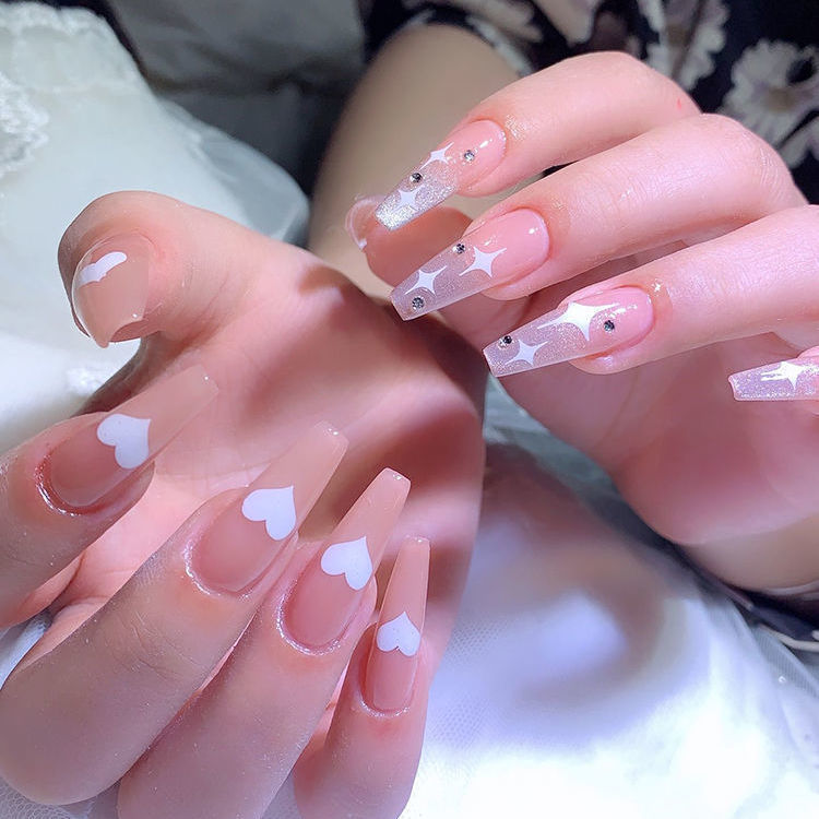New Nail Stickers Paper Net Red White Love Star Adhesive Nail Decals
