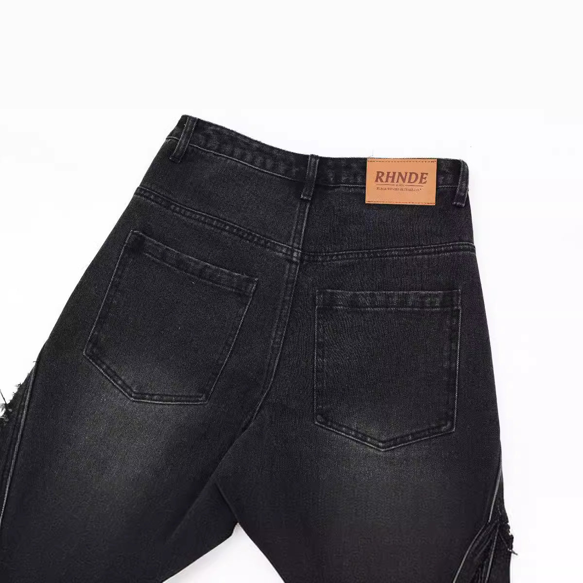 Washed Old Worn Cat Beard Denim Shorts