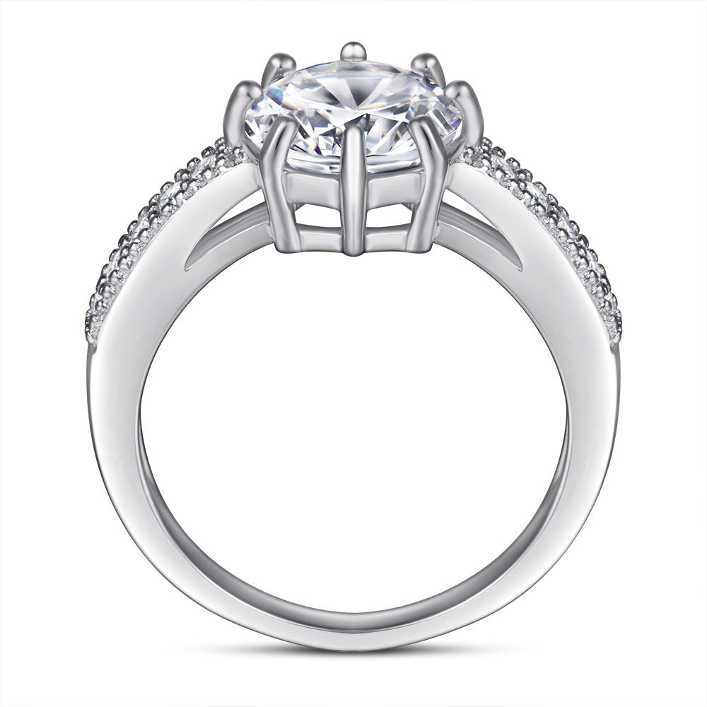 925 Sterling Silver Ring Simulation Diamond Ring Wedding